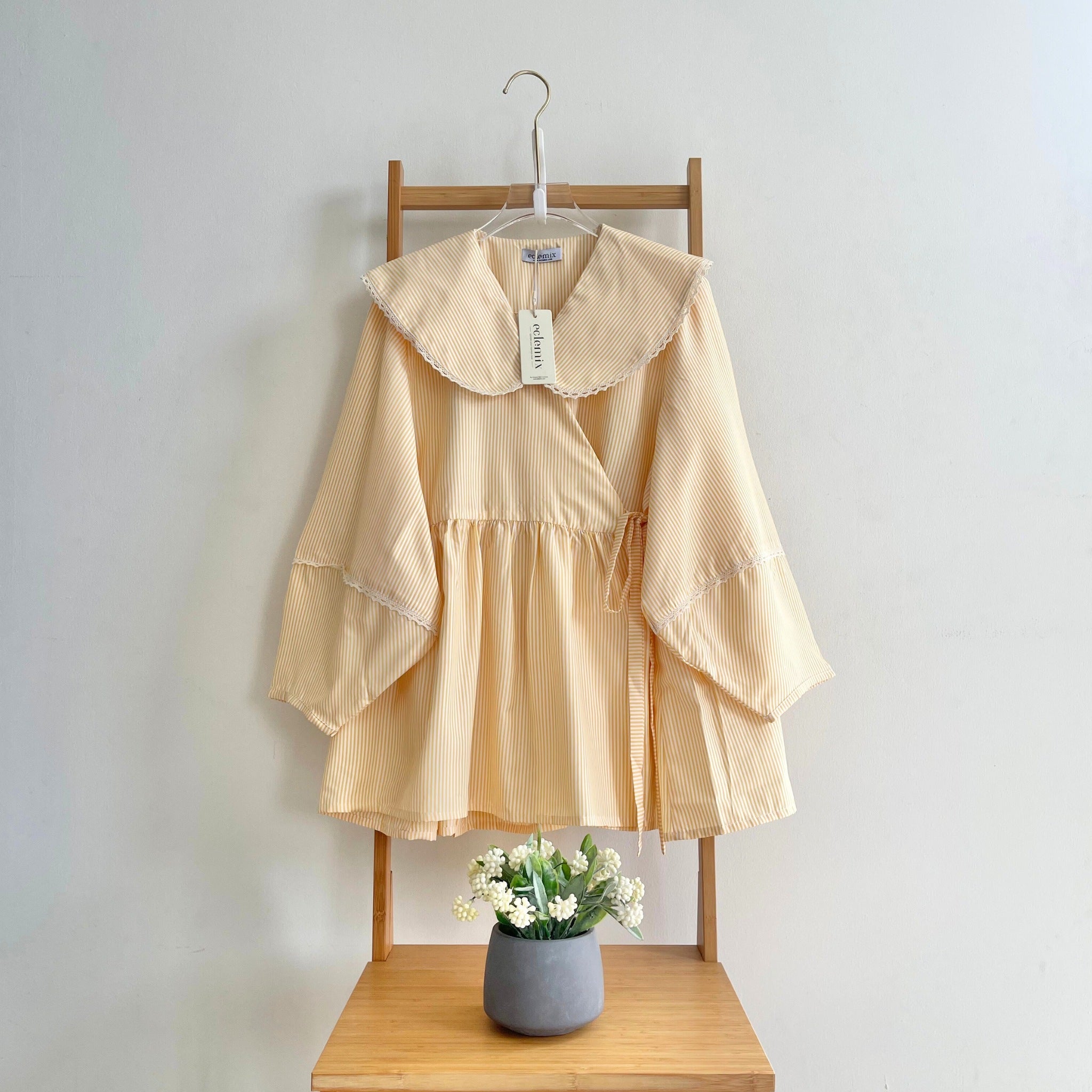 Image of Eclemix Top Ryusa | Atasan Wanita Blouse Kimono Motif Stripe